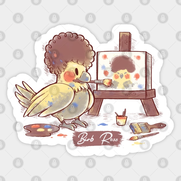 Birb Ross Sticker by TechraNova